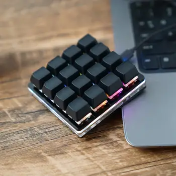 16 клавиш Черный Мини USB Механическая клавиатура Игровое программирование Пользовательские сочетания клавиш клавиатуры Колпачки клавиш на устройстве Sayo Программируемые макросы