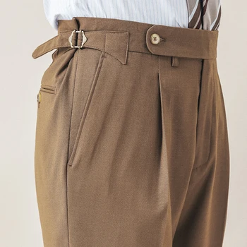 2023 Мужские весенние модные длинные костюмные брюки Мужской офис Однотонные брюки Мужские деловые повседневные брюки Социальные брюки Hombre P168