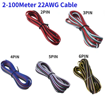 2pin 3pin 4pin 5pin Светодиодный удлинитель Электрический провод Разъем кабеля питания медный провод Для светодиодных лент SMD 3528 5050 22AWG