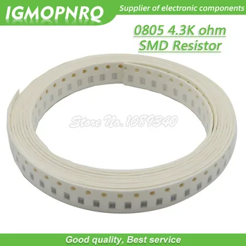 300 шт. 0805 SMD резистор 4,3 кОм Чип-резистор 1/8 Вт 4,3 кМ 4K3 Ом 0805-4,3 к.