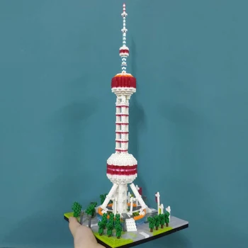 3D модель DIY Алмазные блоки Кирпичи Строительная игрушка для детей Шанхай Восточная жемчужина Радио Телебашня Мировая архитектура