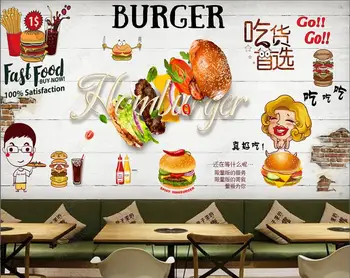 3d фотообои на заказ фотообои европейские и американские гамбургеры ресторан быстрого питания домашний декор обои для стен 3d спальня