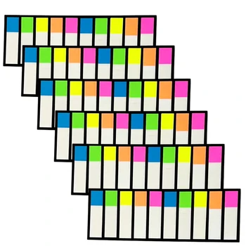 6 наборов офисных гладких пишущих липких вкладок для книг Записываемые перемещаемые цветные классификационные файлы Самоклеящиеся удобные