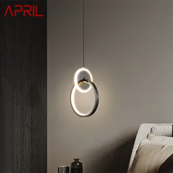 APRIL Современная черная медная люстра светодиодная 3 цвета Креативный декоративный подвесной светильник для домашней спальни
