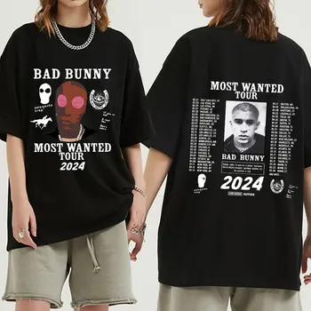 Bad Bunny Футболка 2024 Most Wanted Tour Nadie Sabe Lo Que Va A Pasar Manana Футболка Мужские хип-хоп Винтажные футболки Топы Уличная одежда