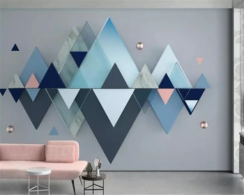 beibehang Пользовательские обои 3d фотообои новые трехмерные синие геометрические треугольные мозаики телевизор фон стены 3d обои