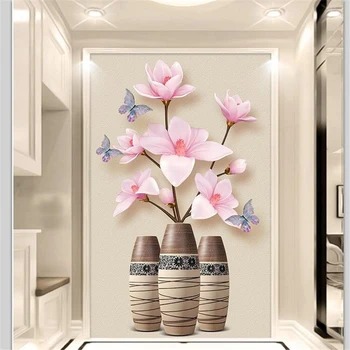 beibehang Пользовательские обои HD 3D стерео фреска рельеф магнолия цветок крыльцо проход коридор стена декоративная живопись 3d обои