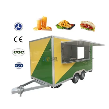 CE Сертификат Мобильный фургон быстрого питания Тележки для кофе Прицеп для еды на продажу Китай Лед Пицца Грузовик Кейтеринг