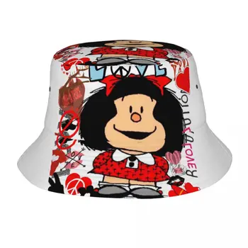 Custom Love And Mafalda Around By Hearts Bucket Hats Мужчины Женщины Мода Лето На открытом воздухе Солнце Кино Аргентинский рыбак Кепка
