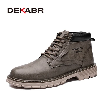 DEKABR Высокое качество искусственной кожи Модная удобная мягкая повседневная обувь для мужчин Дизайнерская дышащая ручная работа Рабочий размер 39-47