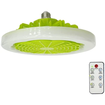 E27 Потолочный вентилятор с подсветкой и дистанционным управлением, Умный вентилятор, Осветительный вентилятор, Светодиодная потолочная лампа для кухни в спальне