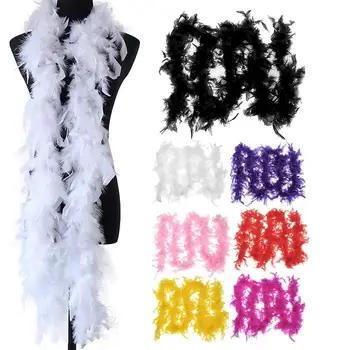 Feather Boas Fancy Dress Boas Красочный маскарадный костюм 2 метра / 6,6 футов Перья для девочек одеваются на Хэллоуин Вечеринка Танцы Декор