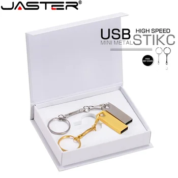 JASTER White Box USB-флэш-накопитель 128 ГБ Бесплатный флеш-накопитель с логотипом 64 ГБ Настоящая емкость USB-накопитель 32 ГБ Металлический U-образный диск 16 ГБ Розовое золото
