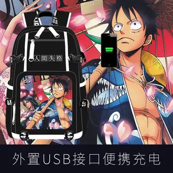 One Piece Lufei Кабельный рюкзак Аниме Периферийные устройства Тот же стиль Студенческая школьная сумка Мужчины и женщины Досуг Компьютерная сумка