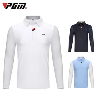 PGM Мужские рубашки для гольфа Дышащие футболки с длинным рукавом Поло Воротник Одежда для гольфа Мужская повседневная рубашка для настольного тенниса M-XXL YF414