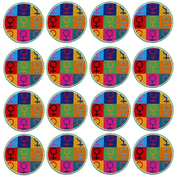  Pulaqi 10 шт. Оптовые круглые патчи для одежды Красочные женские нашивки на одежде DIY Наклейки Вышитые патчи