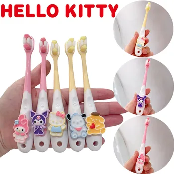 Sanrio Hello Kitty Детская зубная щетка Cartoon Baby Ультратонкая мягкая зубная щетка Million Nano Bristle Портативная зубная щетка 2-12Y