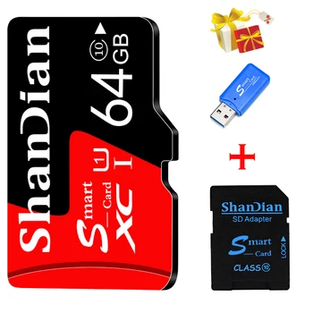 SHANDIAN Smast SD-карта U3 4K видео Class 10 Высокоскоростная карта памяти 128 ГБ 64 ГБ 32 ГБ 16 ГБ U1 Class 10 SD-карта для телефонов