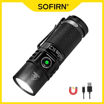 Sofirn SC21 USB C Перезаряжаемый светодиодный фонарик 16340 Мини-фонарик 1000LM LH351D 90CRI с магнитным хвостом