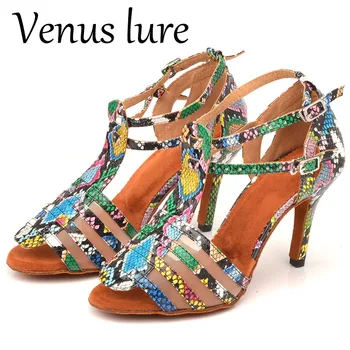 Venus Lure Индивидуальное имя Высокий каблук PU Dance Sandaly Бесплатная доставка 8,5 см