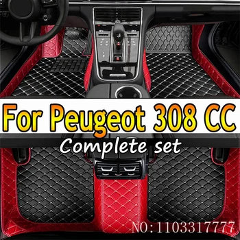 Автомобильные коврики Пол для Peugeot 308 CC T7 2008 ~ 2013 Водонепроницаемые защитные ковры Кожаный коврик Cubre Pisos Para Autos Автомобильные аксессуары