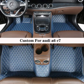 Автомобильный коврик для Custom Для Audi A6 C7 2012 2013 2014 2015 2016 2017 Автомобильные коврики Полный набор Роскошные подножки для ног Автоаксессуар
