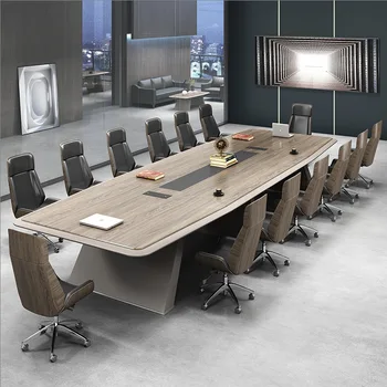 Большой стол для совещаний, длинный стол, простой современный стол для переговоров, конференц-зал, прямоугольный офис