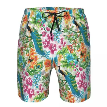 Быстросохнущие шорты для плавания с рисунком павлина для мужчин купальники купальник плавок купальник пляжная одежда