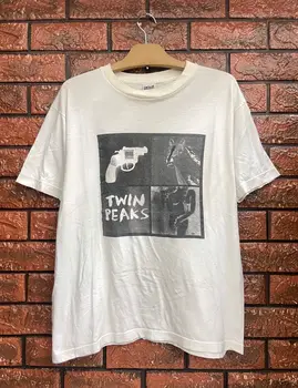 Винтажные 00-е годы Твин Пикс 1990 Рубашка унисекс с графическим принтом TT5730 с длинными рукавами