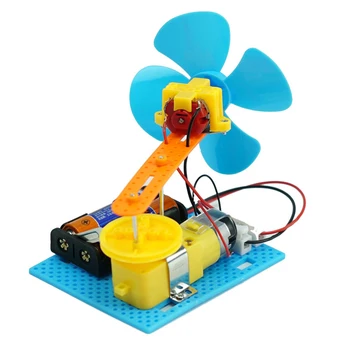 Детская научная игрушка STEM Технология Гаджет Осциллирующий вентилятор Модель Физика DIY 3D Головоломка Обучающие развивающие игрушки для детей