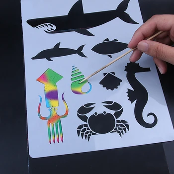 Детский художественный рисунок Рисование персонажей Животные и растения Рукописный шаблон газеты DIY Графический штрих Большая форма