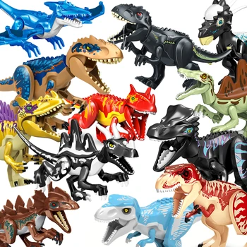 Динозавры юрского периода Строительные блоки Indominus Rex DIY Тираннозавр Модели фигурок Дети Животные Игрушки Рождественские подарки