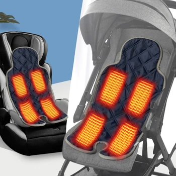  Зимняя USB-зарядка С подогревом Теплая подушка сиденья детской коляски Безопасность Коврик для детского автокресла с быстрым подогревом и регулируемой температурой