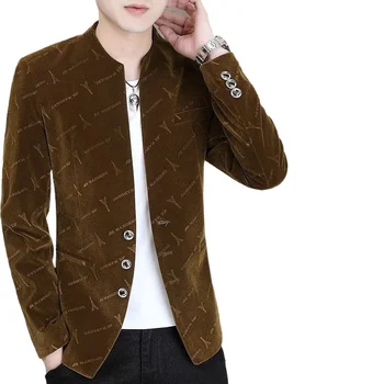  и весна осень мужской пиджак корейский тонкий молодежный воротник-стойка деловой повседневный топ