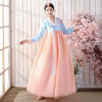 Корейское платье ханбок Древний традиционный сценический танцевальный костюм Женщины Азиатская одежда Леди Палас Корея Свадебный танец Одежда