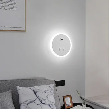 креативный настенный светильник с подсветкой, скандинавский современный настенный светильник для гостиной с переключателем, USB-лампа, лампы для домашнего декора