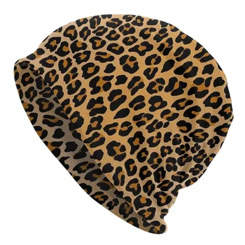 Леопардовый принт Мужчины Женщины Взрослые Шапки Шапки Вязаный Чепчик Шапка Теплая Мода Осень Зима На открытом воздухе Skullies Шляпы