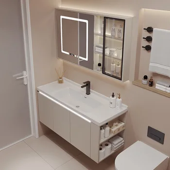 Мебель для ванной комнаты, керамическая встроенная раковина, шкаф для ванной комнаты с боковым решетчатым умывальником, умывальник для бассейна, шкаф для ванной комнаты