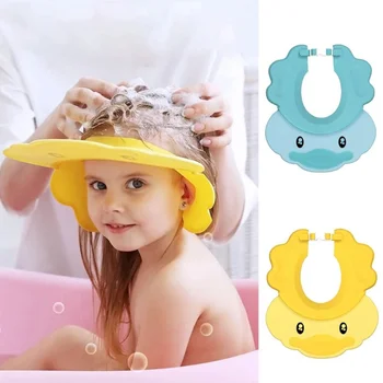  милая форма утки регулируемый размер детский душ для детей с широкими полями вода для мытья волос шампунь шапочка для малышей щит глаза уши