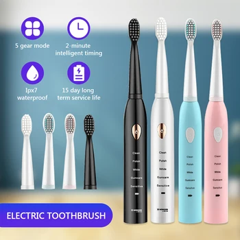  Моющаяся зубная щетка Электрический таймер для взрослых 4 модели Щетка для чистки зубов Ультразвуковая отбеливающая щетка Аккумуляторные зубные щетки