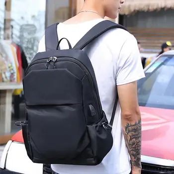 Мужчины 15,6 дюйма Ноутбук Рюкзак Наушники USB Повседневная сумка через плечо Работа Спорт