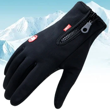 Наружные мужские зимние перчатки Водонепроницаемые, ветрозащитные и морозостойкие велосипедные перчатки плюс бархатные теплые перчатки с сенсорным экраном