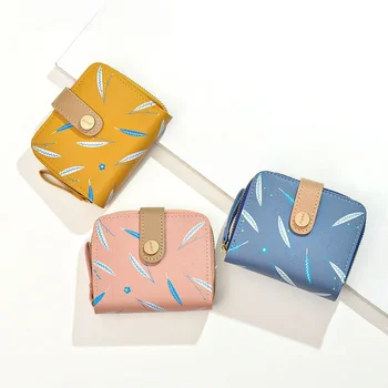 Новая сумка для мелочи Женская короткая студенческая мода Тенденция Симпатичный, маленький, большой объем складной маленький кошелек