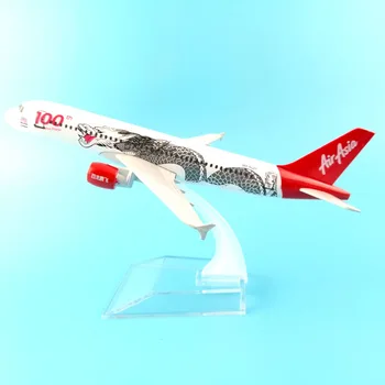 НОВИНКА 16 см Asian Air Asia Модель самолета Airbus 320 A320 100th Dragon Airlines Alloy Модель w Стенд Детские подарочные коллекции