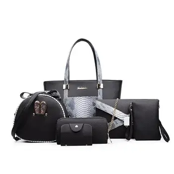 новинка 6 шт./компл., роскошные дизайнерские женские сумки, модные кожаные сумки-мессенджеры через плечо, композитные сумки, кошелек, сумки большой емкости