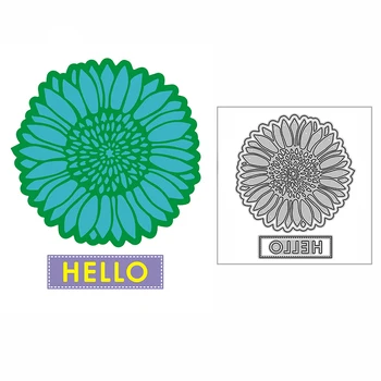Новинка Hello Sunflower Craft Пресс-форма для тиснения 2021 Металлические режущие штампы для DIY Декоративный альбом для скрапбукинга Открытка без штампов