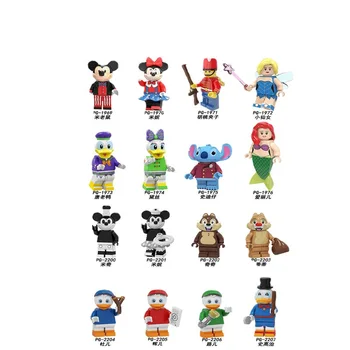 НОВИНКА Дисней Милый Микки Минни Дональд Дак Мультфильм Строительные блоки Собранные куклы Творческие периферийные детские маленькие игрушки