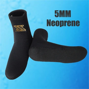  Новый 5 мм Неопреновая обувь для дайвинга Носки Носки для серфинга Нескользящие носки для подводного плавания Теплые носки для пляжа Anti-Thorn Носки для плавания для водных видов спорта