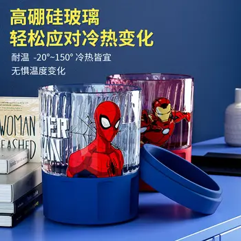 Новый Дисней Marvel Человек-паук Железный человек Капитан Америка Аниме Kawaii Милый мультяшный стеклянный креативный соломенный кубок удобный чашка праздничный подарок