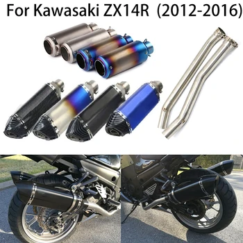 Обновление для Kawasaki Ninja ZX14R ZZR1400 2012-2016 Мотоцикл Выхлопная система Полная система Глушитель Соединитель Труба Mid Link Труба